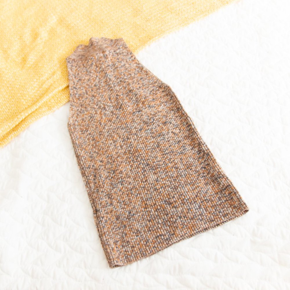 Madewell • Brown Marled Mock Neck Sweater Tank - Picture 6 of 6